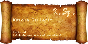 Katona Szulamit névjegykártya